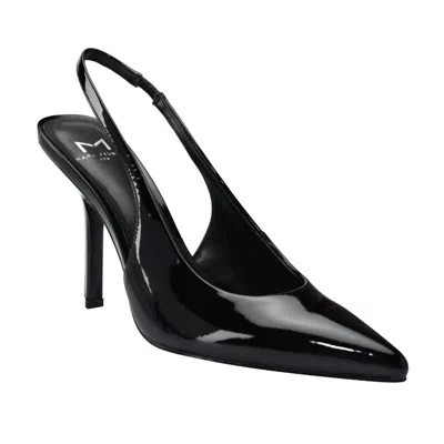 Marc Fisher Women's Emalyn Patent Slingback Pump Shoe In Black In Black