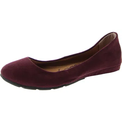 American Rag Aellie Womens Faux Leather Slip On Ballet Flats In Red