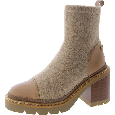 Sam Edelman Womens Faux Leather Cushioned Footbed Ankle Boots In Multi