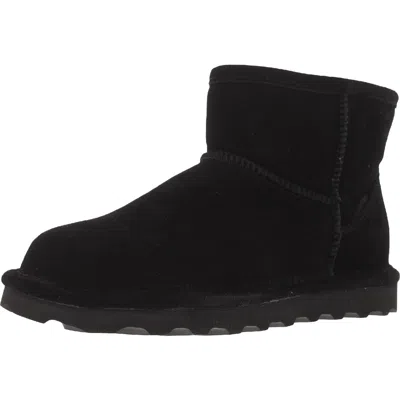 Bearpaw Alyssa Womens Suede Cold Weather Shearling Boots In Black