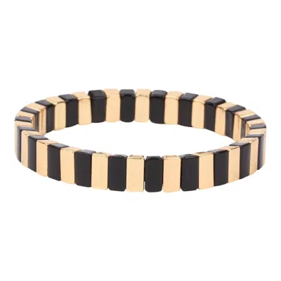 Color Shout Women's She's All That Metallic Bracelet In Gold And Black In Multi