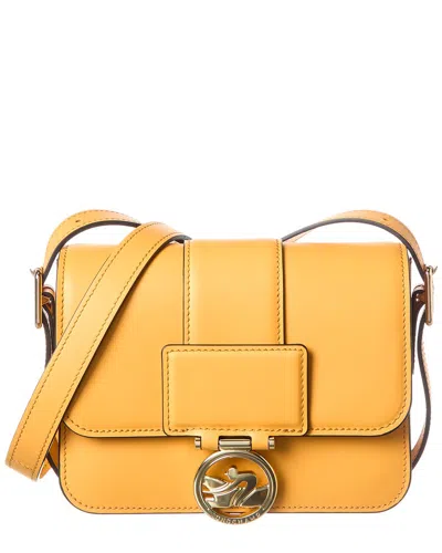 Longchamp Box-trot Small Leather Shoulder Bag In Yellow