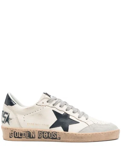 Golden Goose Deluxe Brand Ball Star Sneakers With Nappa Leather In White/ice/blue