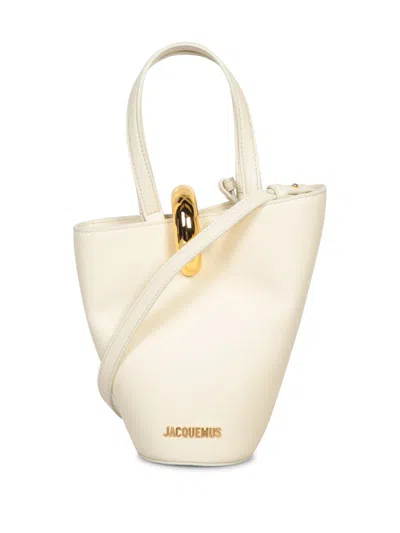 Jacquemus Structured Tote Bag With Detachable Shoulder Strap In White