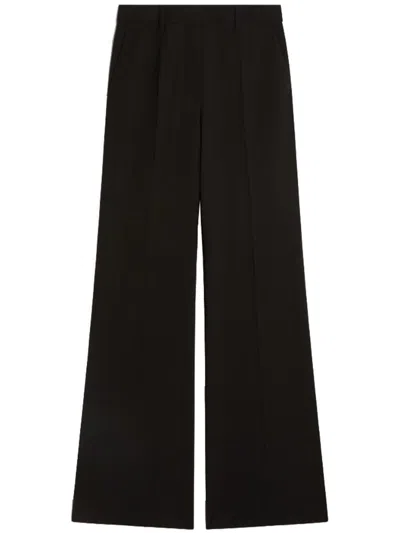 Sportmax Flared Stretch Wool Trousers In Black