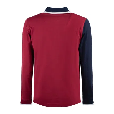 Aeronautica Militare P.a.n. Color-block Polo Shirt. In White, Blue, Red