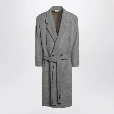Fear Of God Grey Wool Double-breasted Coat Men In Grey