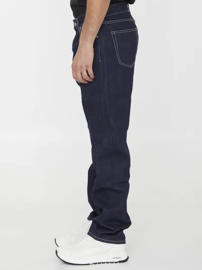 Off-white Off Embroidery Jeans In Blue