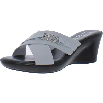 Tuscany By Easy Street® Maggia Womens Faux Leather Embellished Slide Sandals In Multi