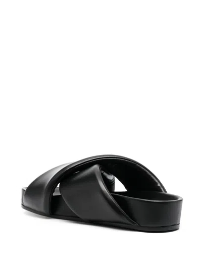 Jil Sander Black Sandals With Criss Cros Bands In Black