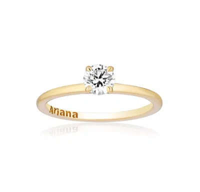 Ariana Rabbani Four Prong Set Half Carat Lab Grown Diamond Ring In Yellow
