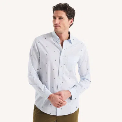 Nautica Mens Printed Shirt In White