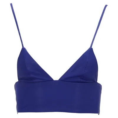 Alexander Wang T By  Bustier Top In Blue Leather In Blue