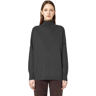Alpha Studio Gray Silk Sweater In Gray