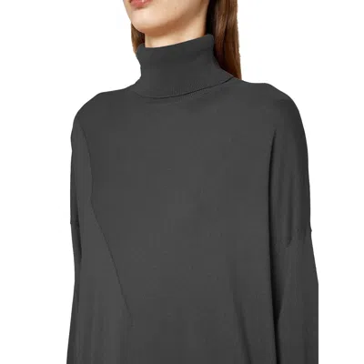 Alpha Studio Gray Silk Sweater In Gray