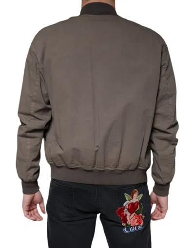 Pre-owned Bikkembergs Brown Full Zip Biker Bomber Long Sleeves Men's Jacket ()