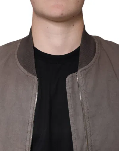 Pre-owned Bikkembergs Brown Full Zip Biker Bomber Long Sleeves Men's Jacket ()