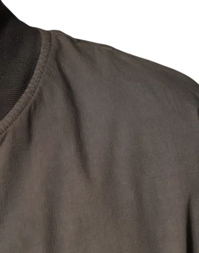Pre-owned Bikkembergs Brown Full Zip Biker Bomber Long Sleeves Men's Jacket ()