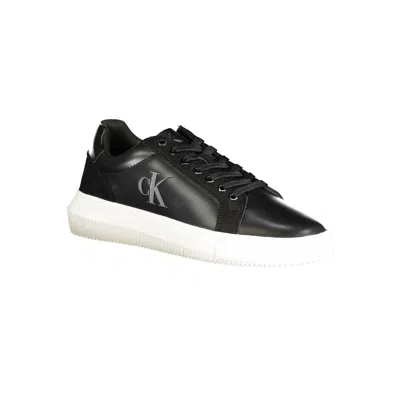 Calvin Klein Sleek Black Sports Sneakers With Eco-friendly Touch In Black