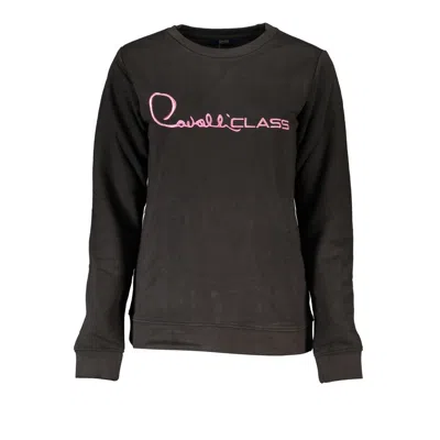 Cavalli Class Black Cotton Sweater In Black