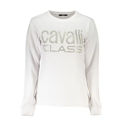 Cavalli Class White Cotton Sweater In White