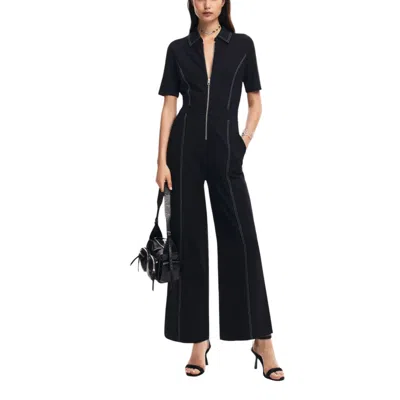 Desigual Black Viscose Suits & Blazer In Black