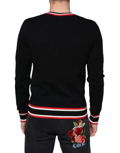Dolce & Gabbana Black Cashmere Pig Of The Year Pullover Sweater In Black