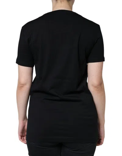 Dolce & Gabbana Black Cotton Crew Neck Short Sleeve T-shirt In Black