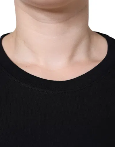 Dolce & Gabbana Black Cotton Crew Neck Short Sleeve T-shirt In Black