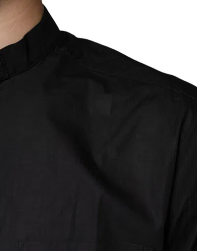 Dolce & Gabbana Black Cotton Button Down Men Casual Men's Shirt In Black