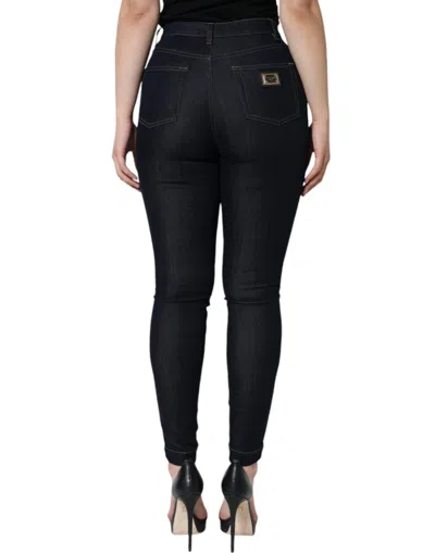 Dolce & Gabbana Black Grace High Waist Skinny Denim Jeans In Black
