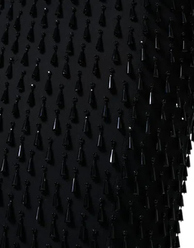 Dolce & Gabbana Black Embellished Pencil Cut Midi Skirt In Black
