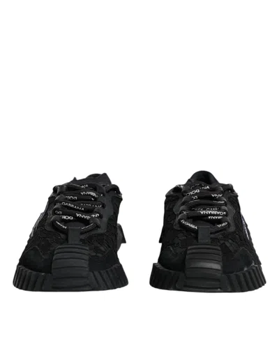 Pre-owned Dolce & Gabbana Black Lace Up Low Top Ns1 Sneakers Women's Shoes ()