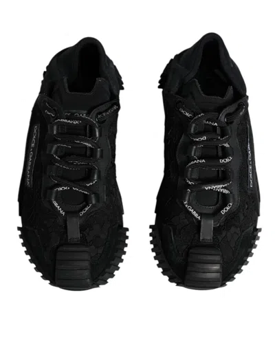 Pre-owned Dolce & Gabbana Black Lace Up Low Top Ns1 Sneakers Women's Shoes ()