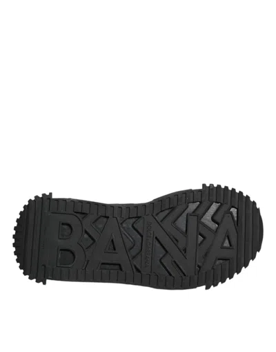 Pre-owned Dolce & Gabbana Black Logo Lace Up Low Top Ns1 Sneakers Women's Shoes () In Black/white