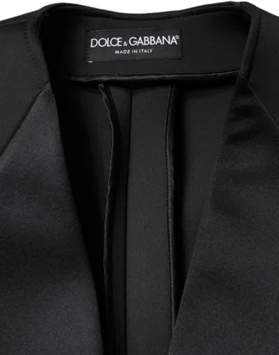Dolce & Gabbana Black Polyester Double Breasted Coat Women's Jacket In Black
