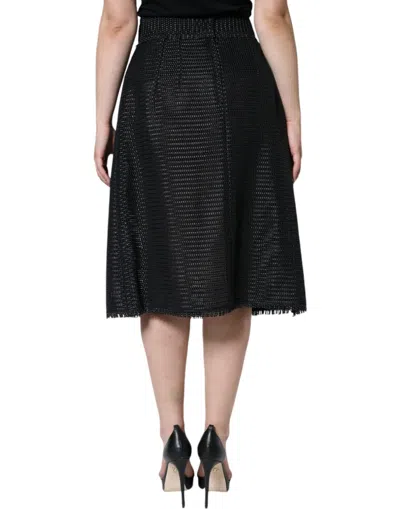 Dolce & Gabbana Black Viscose High Waist Pencil Cut Skirt In Black