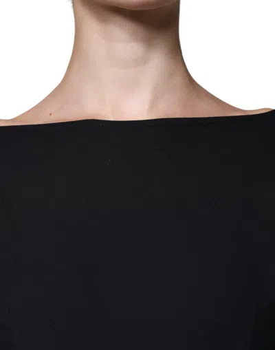 Dolce & Gabbana Black Viscose Cut Out A-line Long Sleeves Mini Women's Dress In Black
