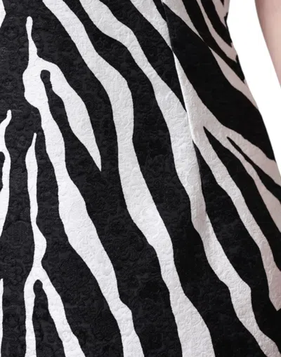 Dolce & Gabbana Black White Zebra A-line Sheath Mini Dress In Black And White