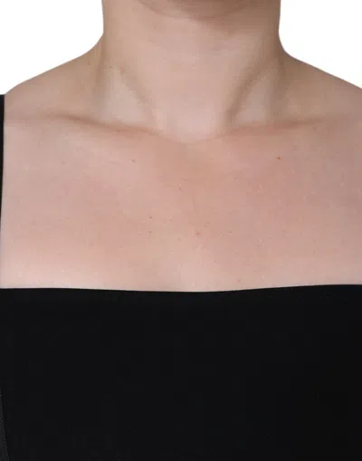 Dolce & Gabbana Black Zipper Bodycon Sheath Midi Women's Dress In Black