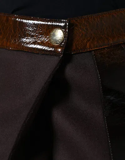 Dolce & Gabbana Brown Virgin Wool Mid Waist A-line Mini Skirt In Brown