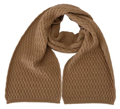 Dolce & Gabbana Dark Brown Wrap Shawl Knitted Camel Scarf In Brown