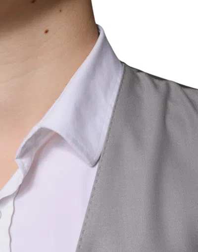 Dolce & Gabbana Light Gray Wool Formal Dress Waistcoat Vest In Gray