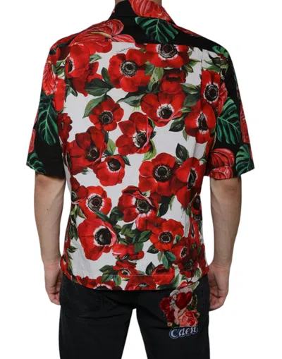 Dolce & Gabbana Multicolor Anemone Button Down Casual Shirt In Multicolor