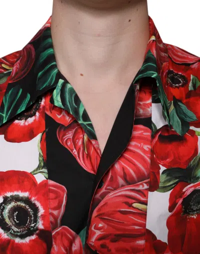 Dolce & Gabbana Multicolor Anemone Button Down Casual Shirt In Multicolor