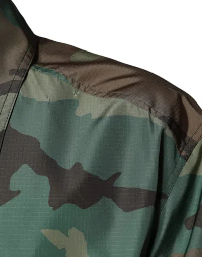Pre-owned Dolce & Gabbana Multicolor Camouflage Button Down Men's Shirt ()