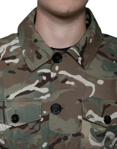 Pre-owned Dolce & Gabbana Multicolor Camouflage Collared Coat Men's Jacket ()