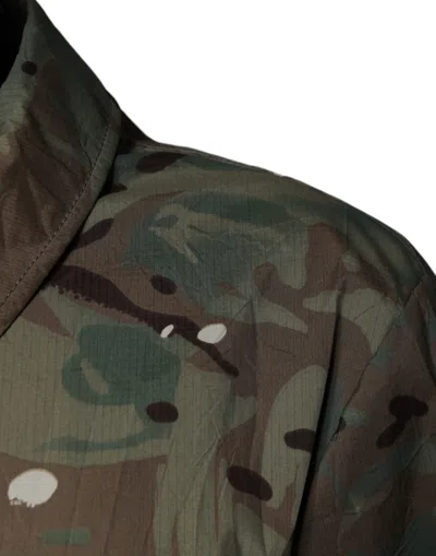 Pre-owned Dolce & Gabbana Multicolor Camouflage Collared Coat Men's Jacket ()