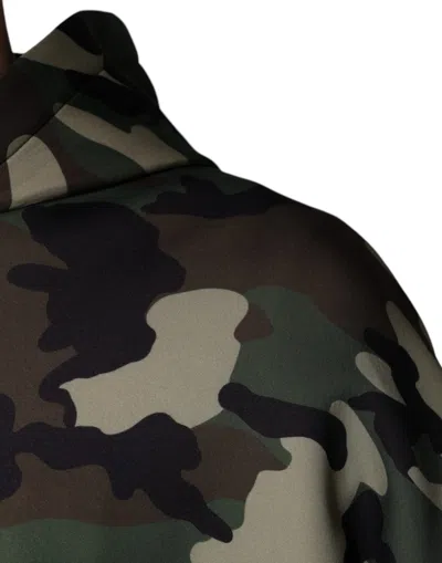 Dolce & Gabbana Multicolor Camouflage Hooded Sweatshirt Sweater In Multicolor