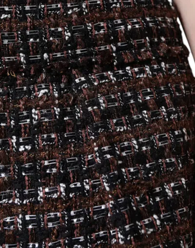 Dolce & Gabbana Multicolor High Waist Tartan Tweed A-line Mini Skirt In Multicolor